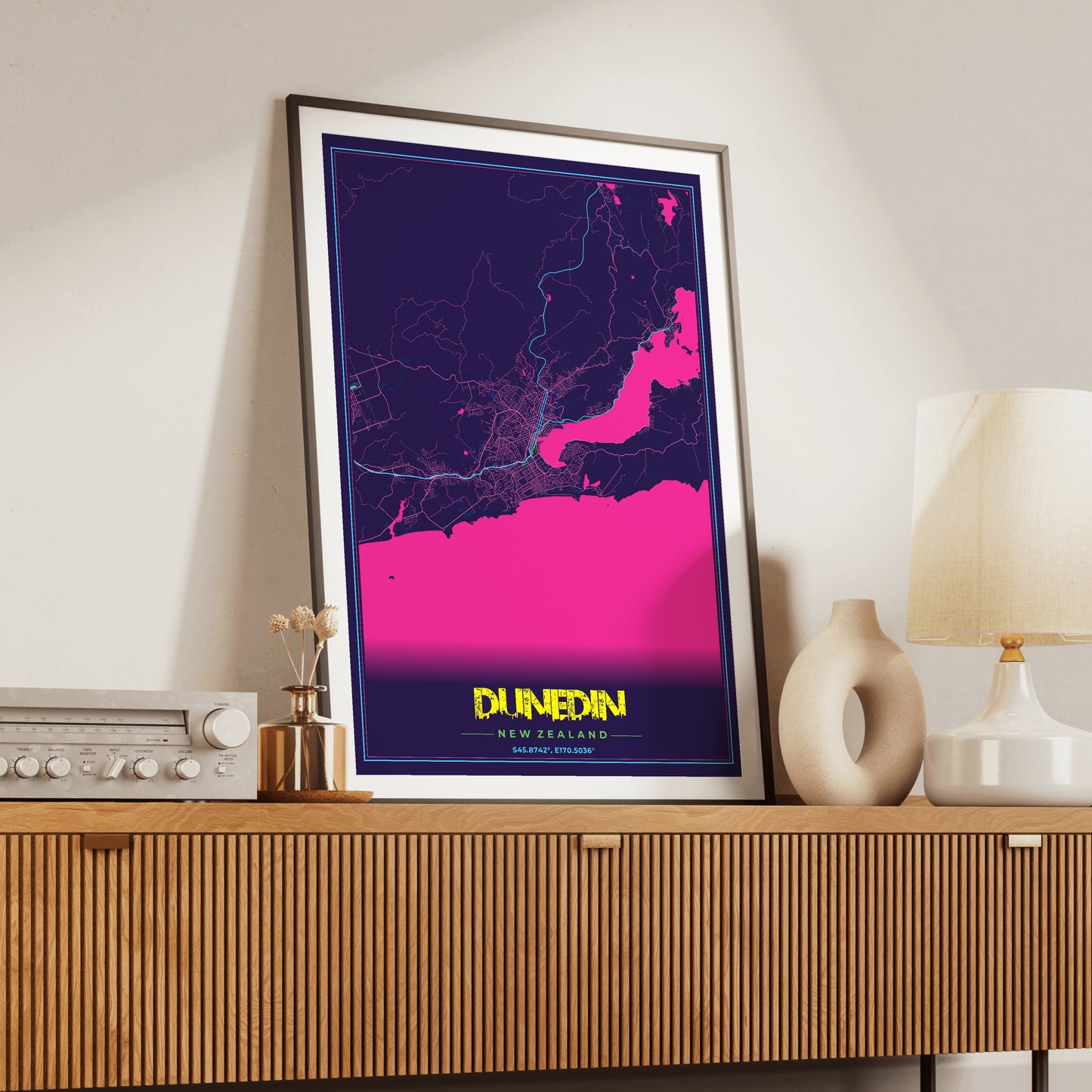 Dunedin Cyberpunk Map Poster