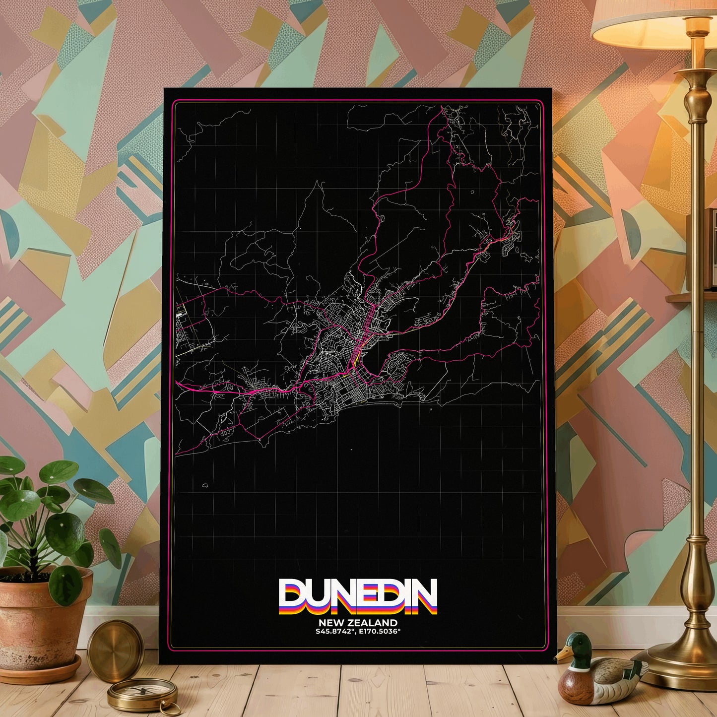 Dunedin Retro Map Poster