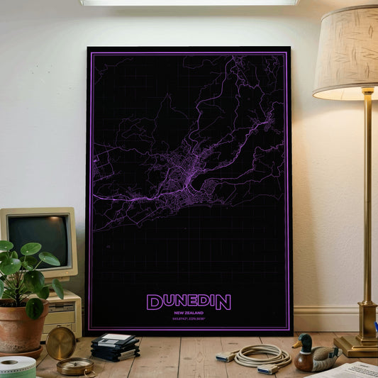 Dunedin Phosphor Map Poster - EGA Violet