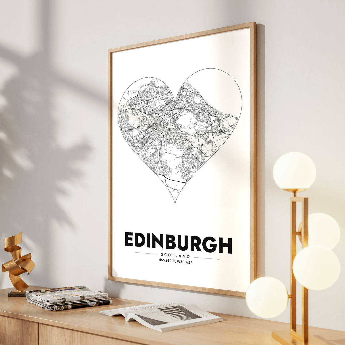 Edinburgh Heart Map Poster