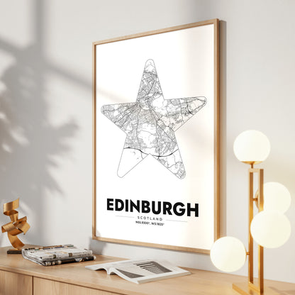 Edinburgh Star Map Poster