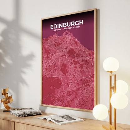 Edinburgh Scarlet Map Poster