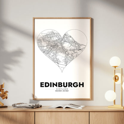 Edinburgh Heart Map Poster