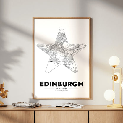 Edinburgh Star Map Poster