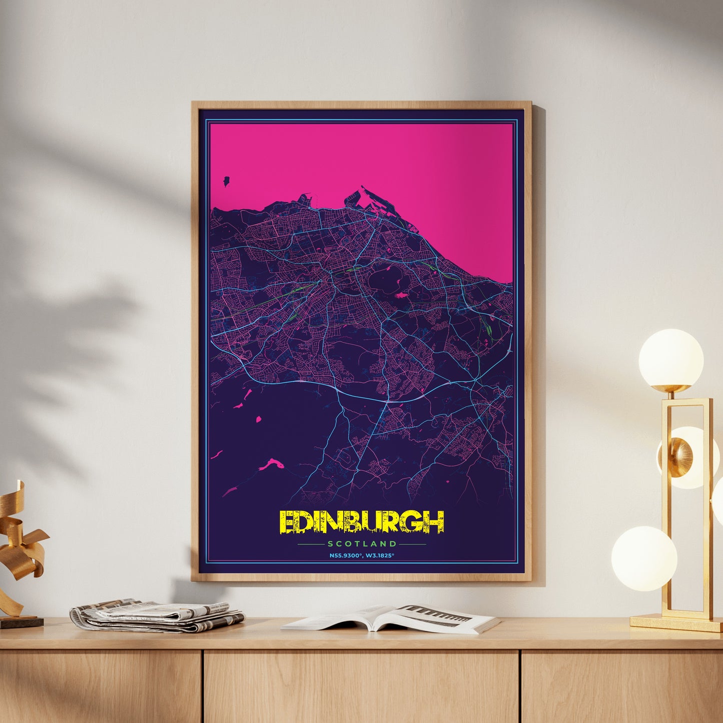 Edinburgh Cyberpunk Map Poster