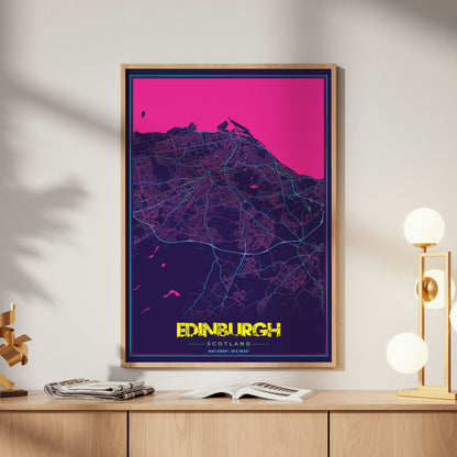 Edinburgh Cyberpunk Map Poster