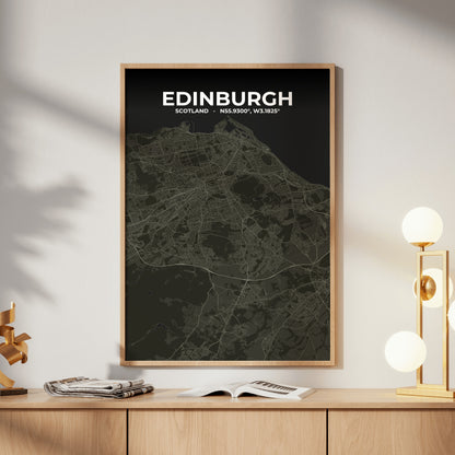 Edinburgh Sable Map Poster