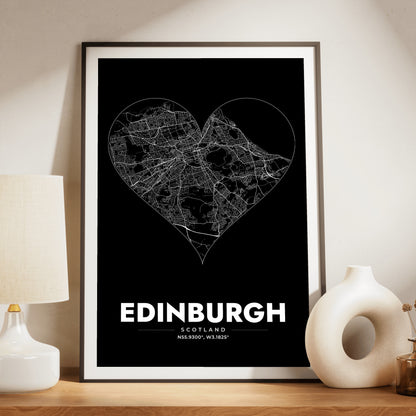 Edinburgh Heart Map Poster