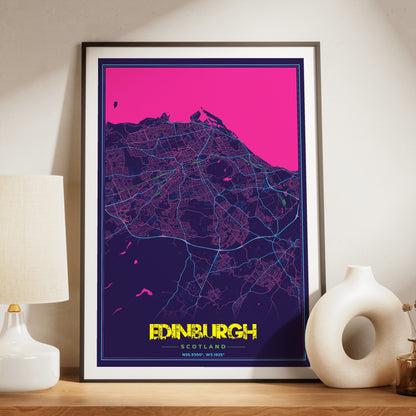 Edinburgh Cyberpunk Map Poster