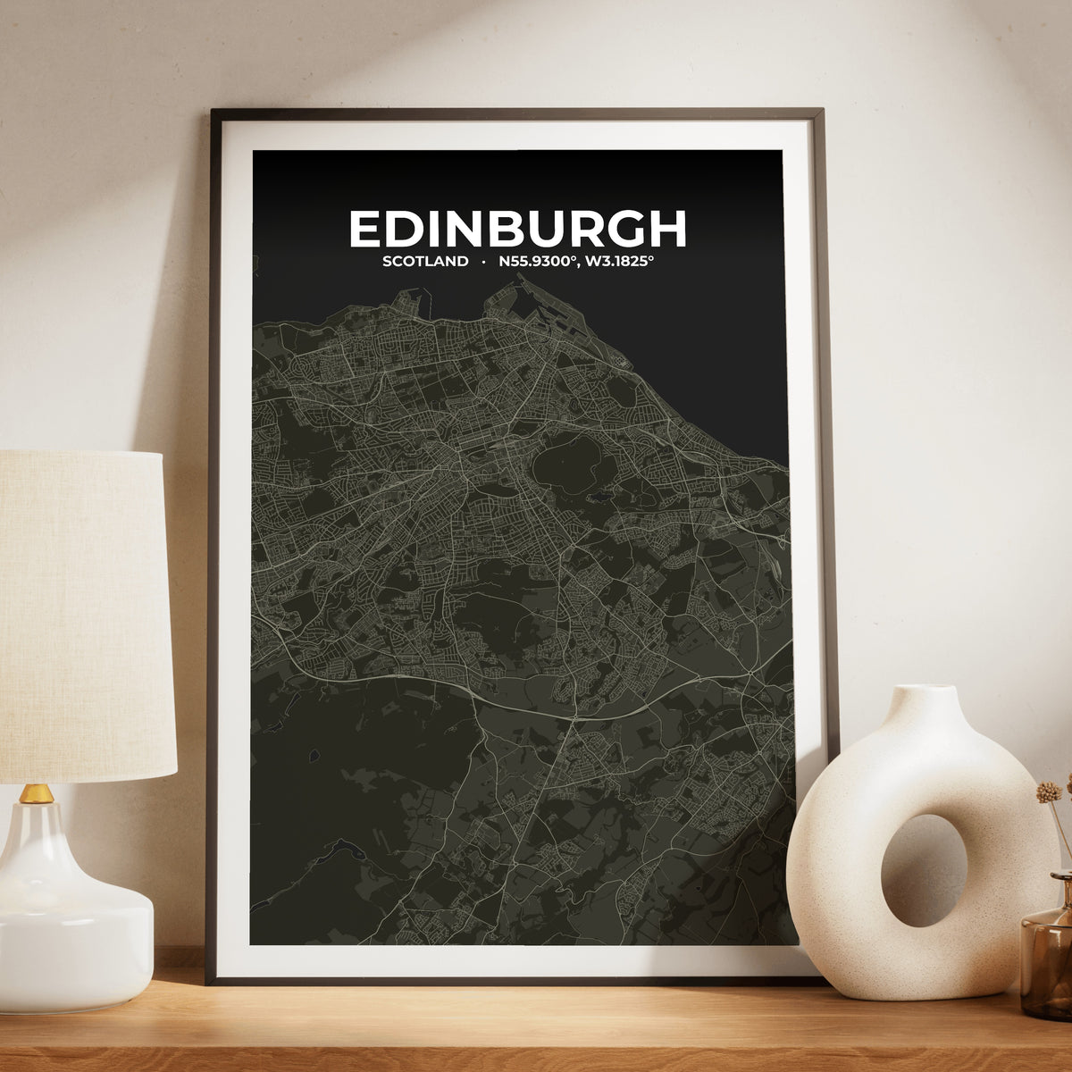 Edinburgh Sable Map Poster