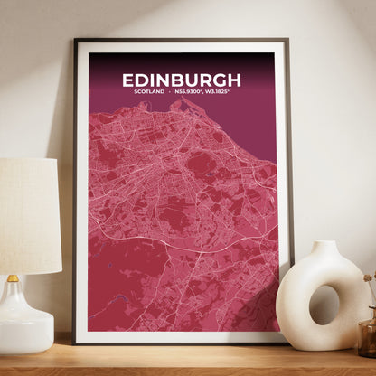 Edinburgh Scarlet Map Poster