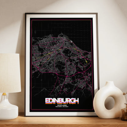 Edinburgh Retro Map Poster