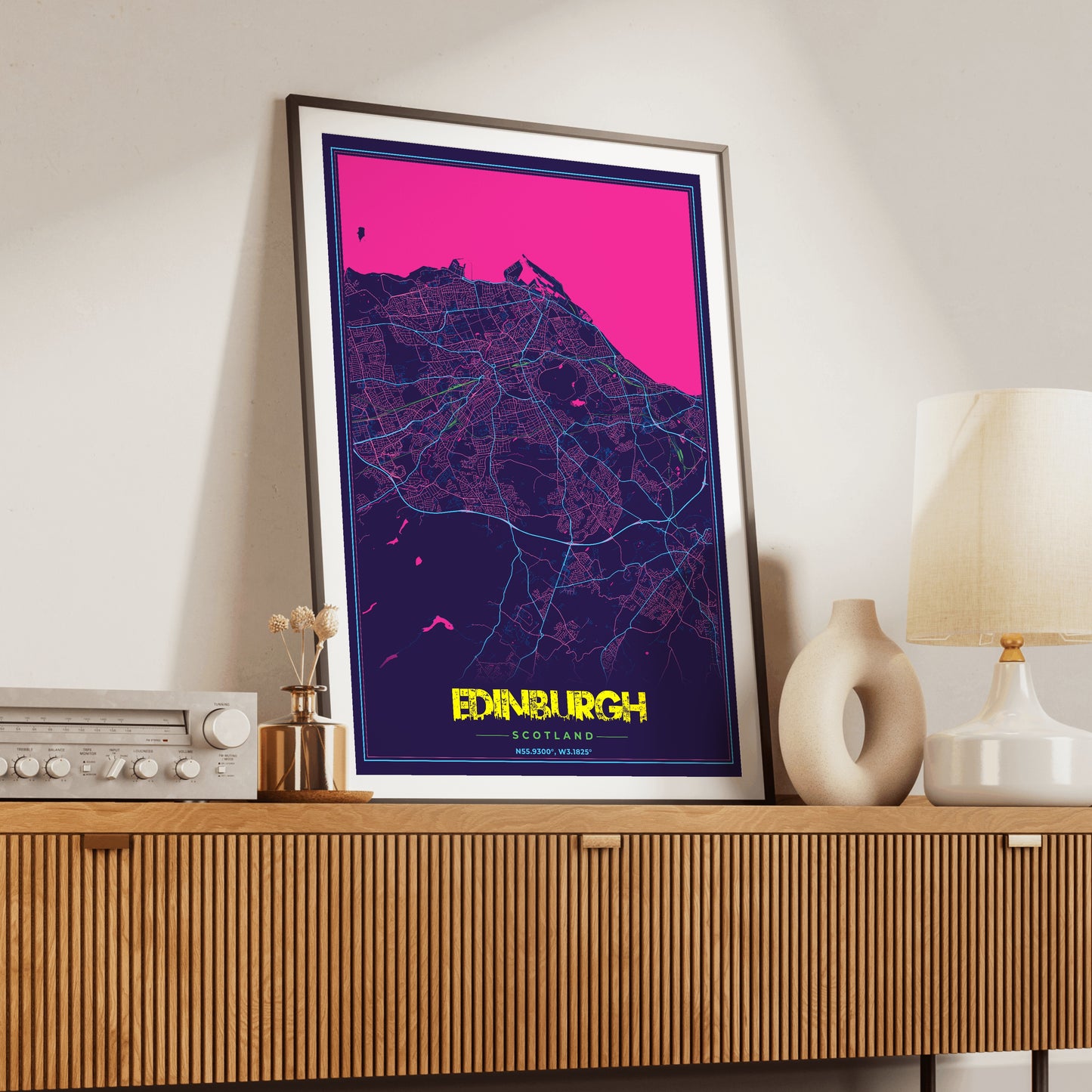 Edinburgh Cyberpunk Map Poster