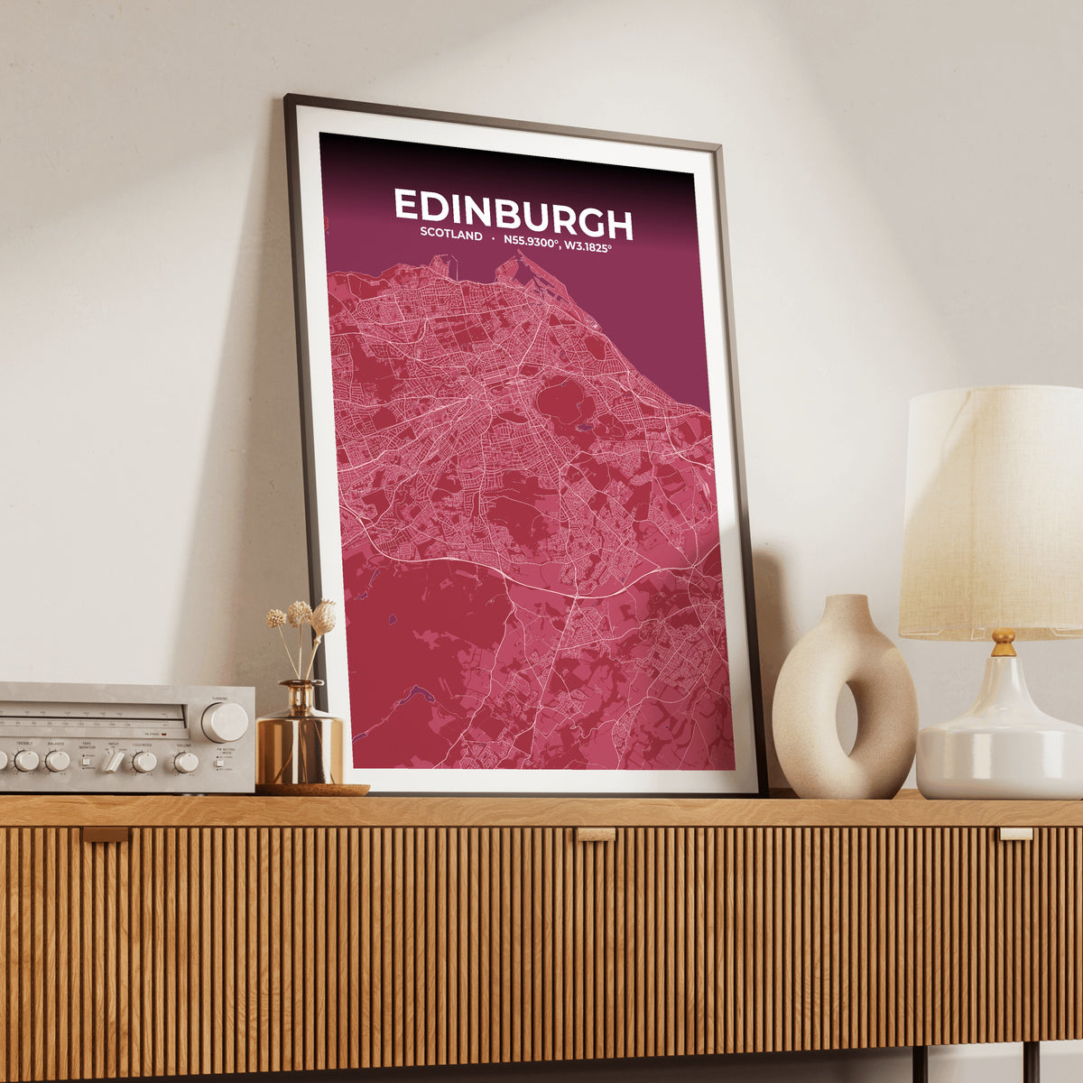 Edinburgh Scarlet Map Poster