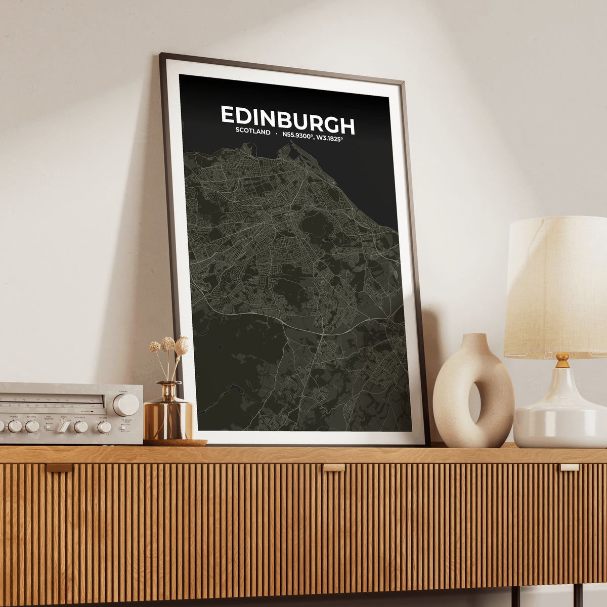 Edinburgh Sable Map Poster