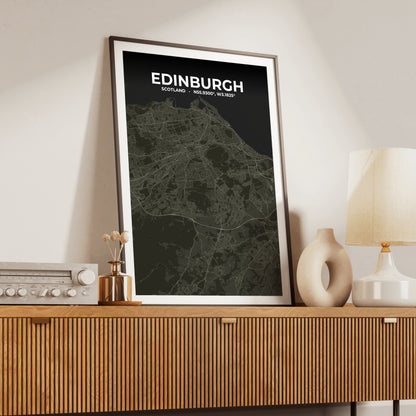 Edinburgh Sable Map Poster