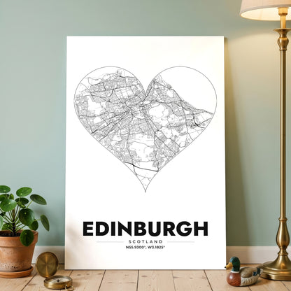 Edinburgh Heart Map Poster