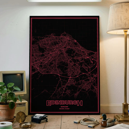 Edinburgh Phosphor Map Poster - System Alert