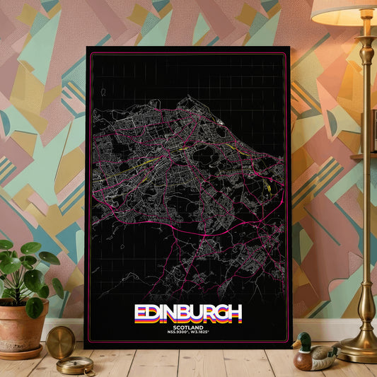 Edinburgh Retro Map Poster