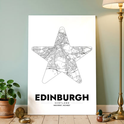 Edinburgh Star Map Poster