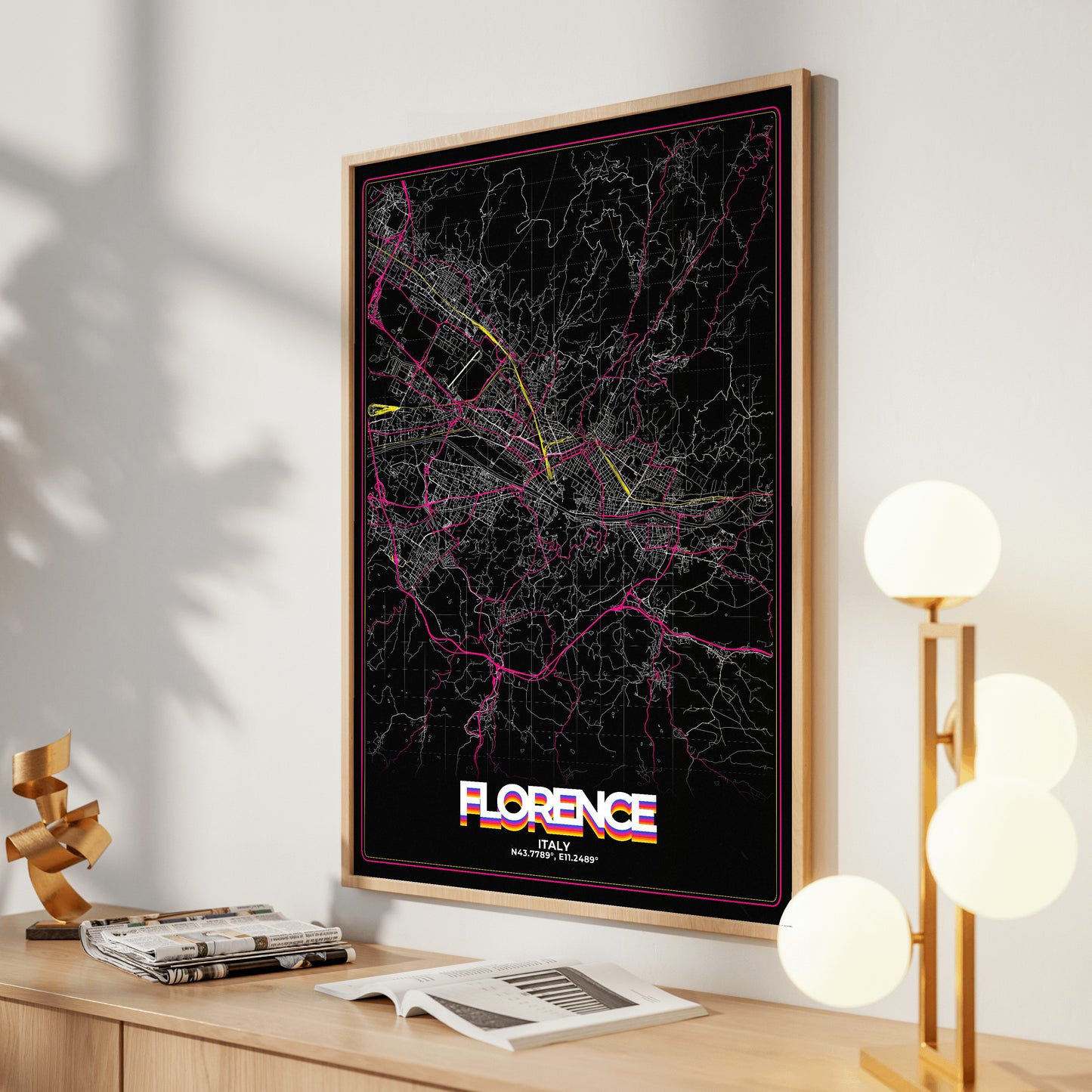 Florence Retro Map Poster