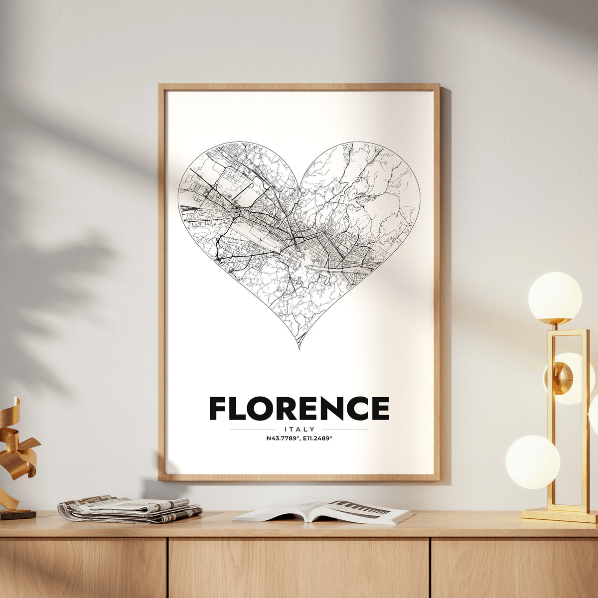 Florence Heart Map Poster