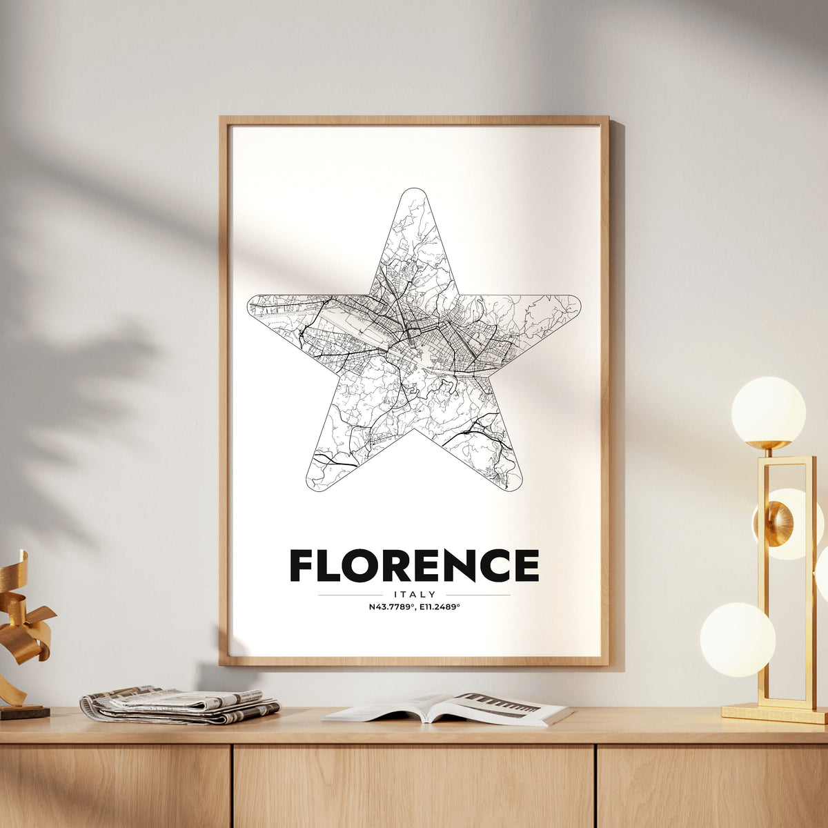 Florence Star Map Poster