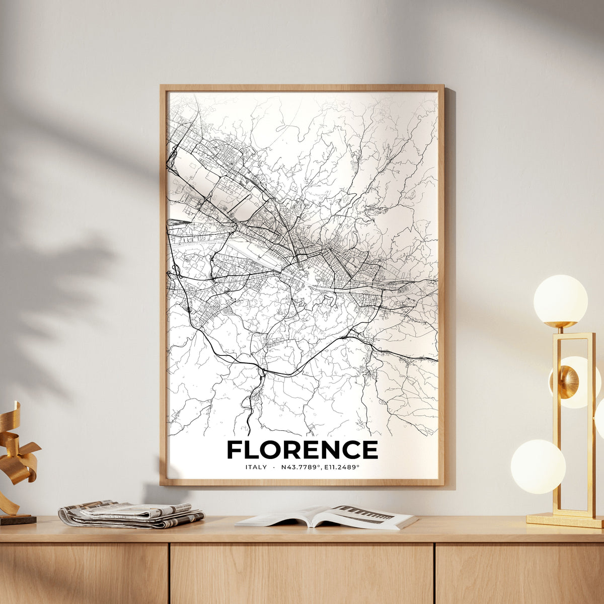 Florence Elegant Map Poster