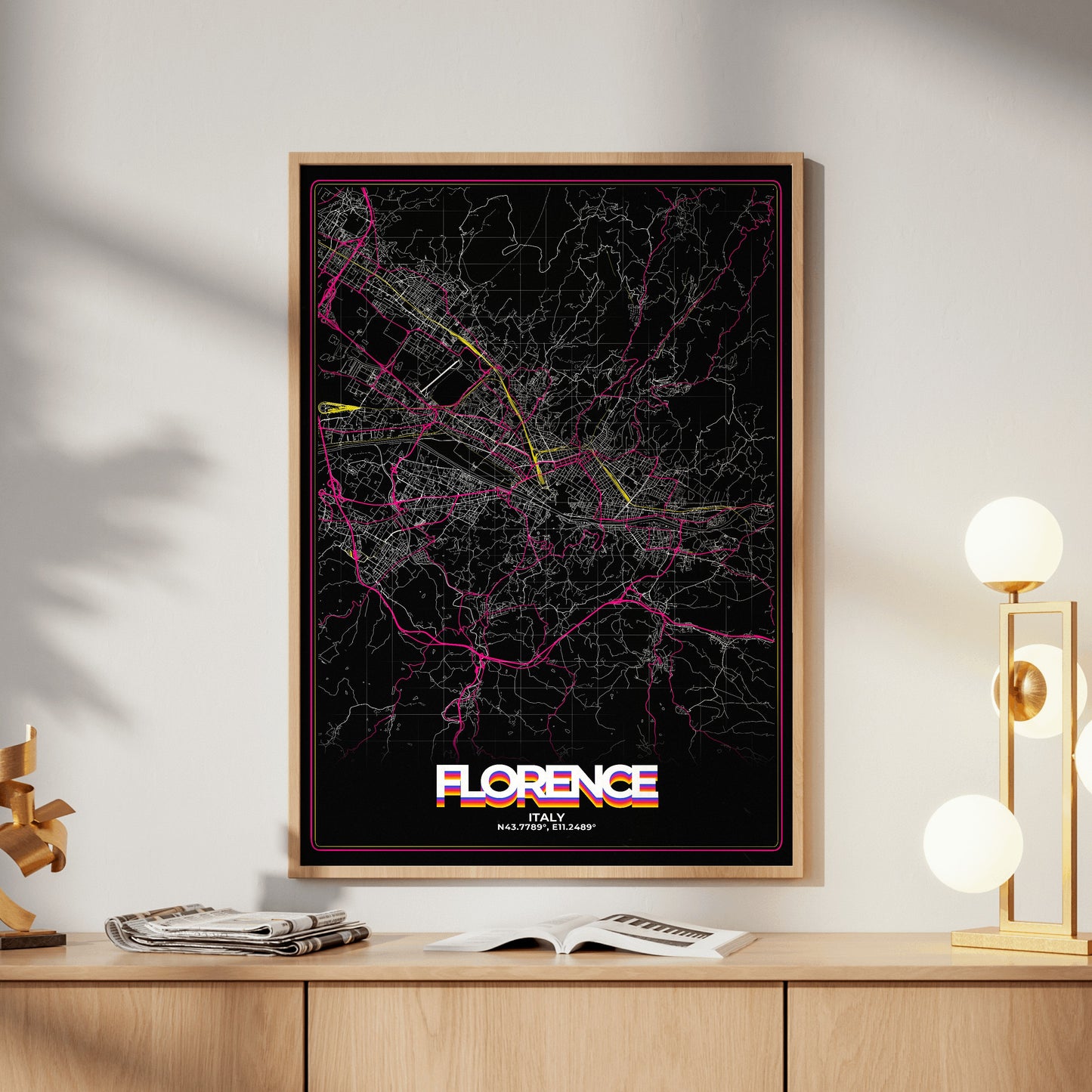 Florence Retro Map Poster