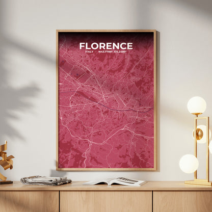 Florence Scarlet Map Poster
