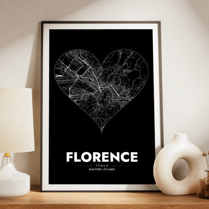Florence Heart Map Poster