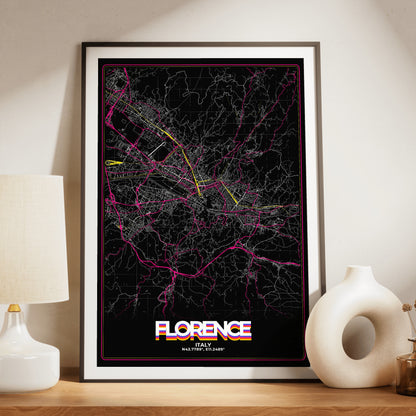 Florence Retro Map Poster