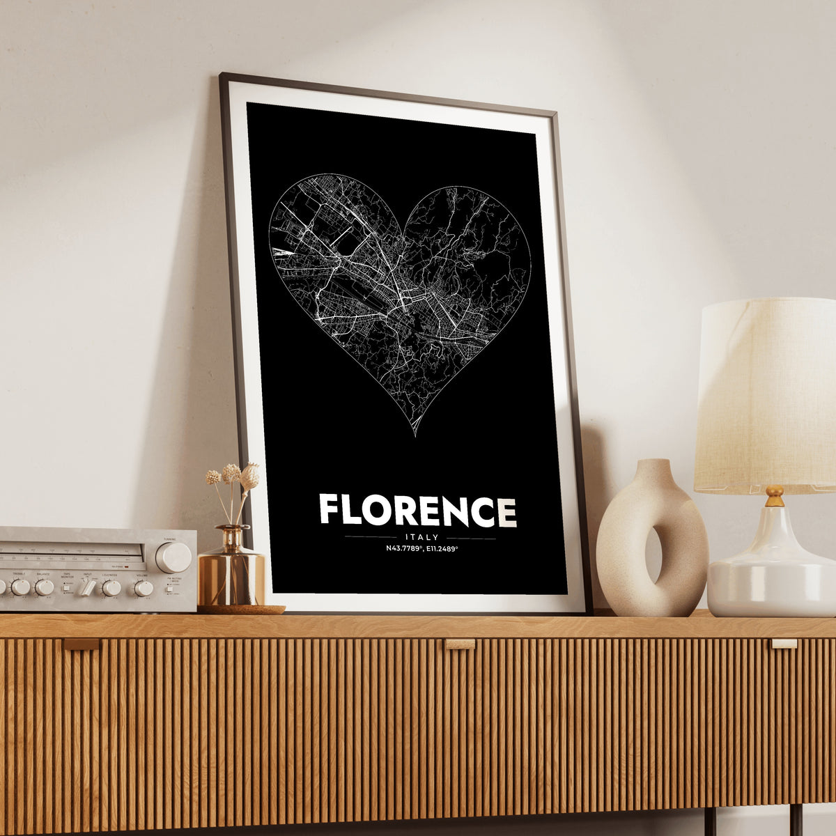 Florence Heart Map Poster