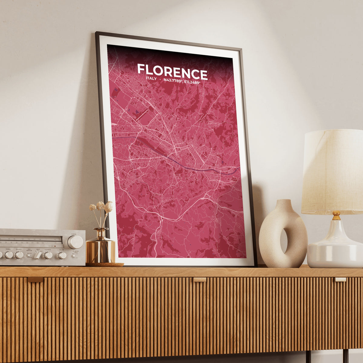 Florence Scarlet Map Poster
