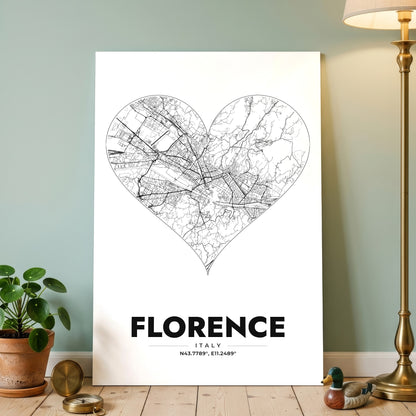 Florence Heart Map Poster