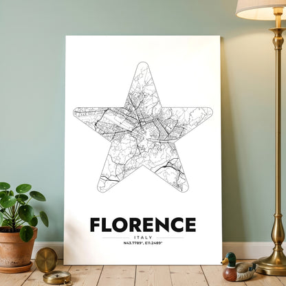 Florence Star Map Poster