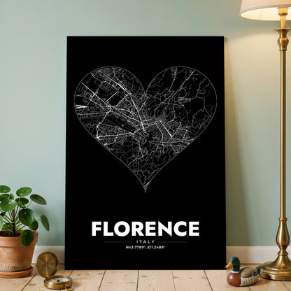 Florence Heart Map Poster