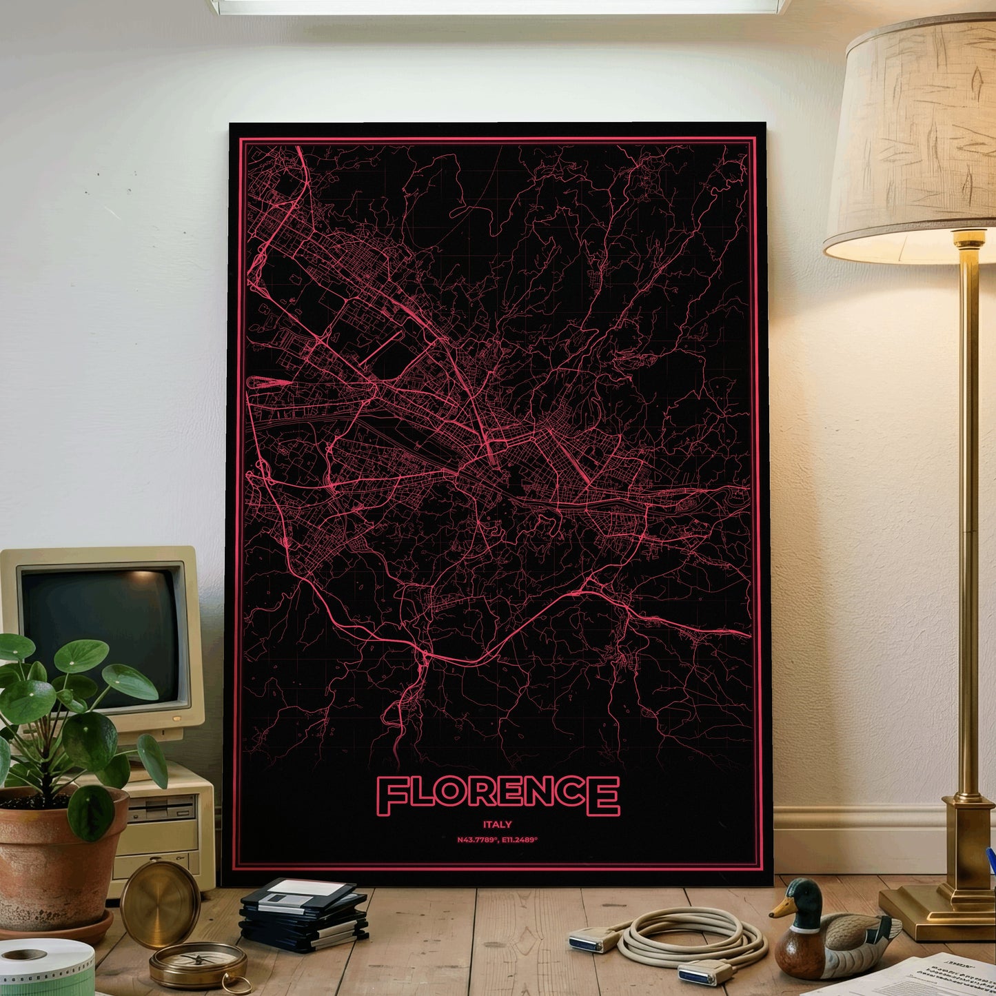 Florence Phosphor Map Poster - System Alert