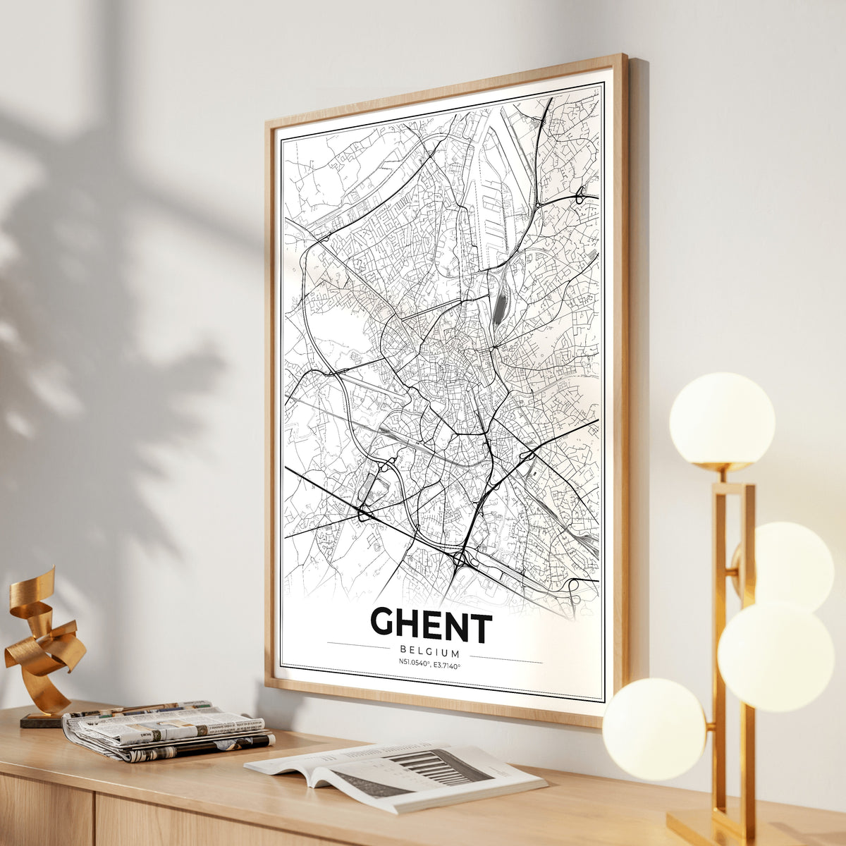 Ghent Modern Map Poster