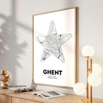 Ghent Star Map Poster