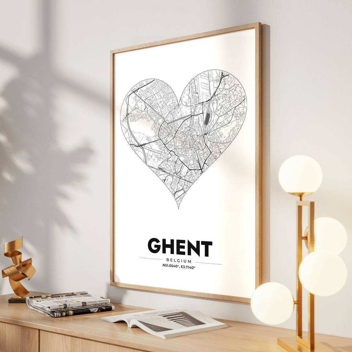 Ghent Heart Map Poster