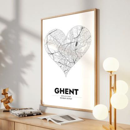 Ghent Heart Map Poster