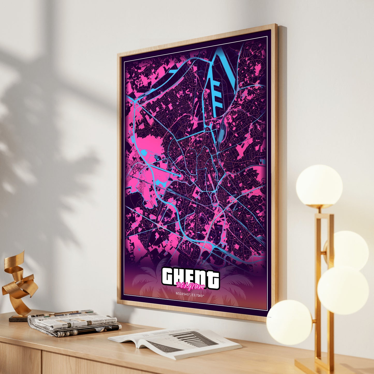 Ghent GTA Map Poster