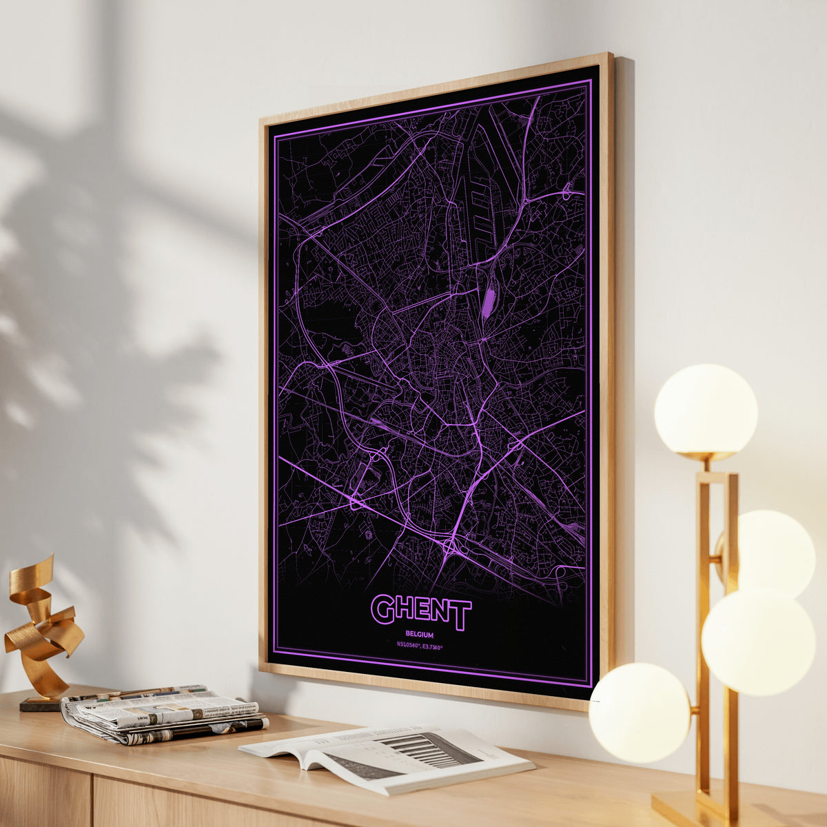 Ghent Phosphor Map Poster - EGA Violet
