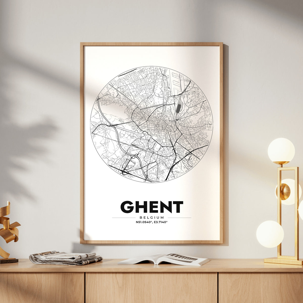 Ghent Spot Map Poster