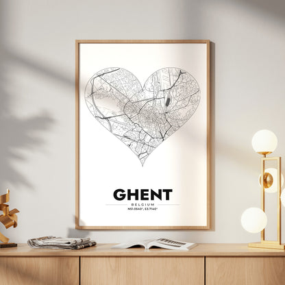 Ghent Heart Map Poster