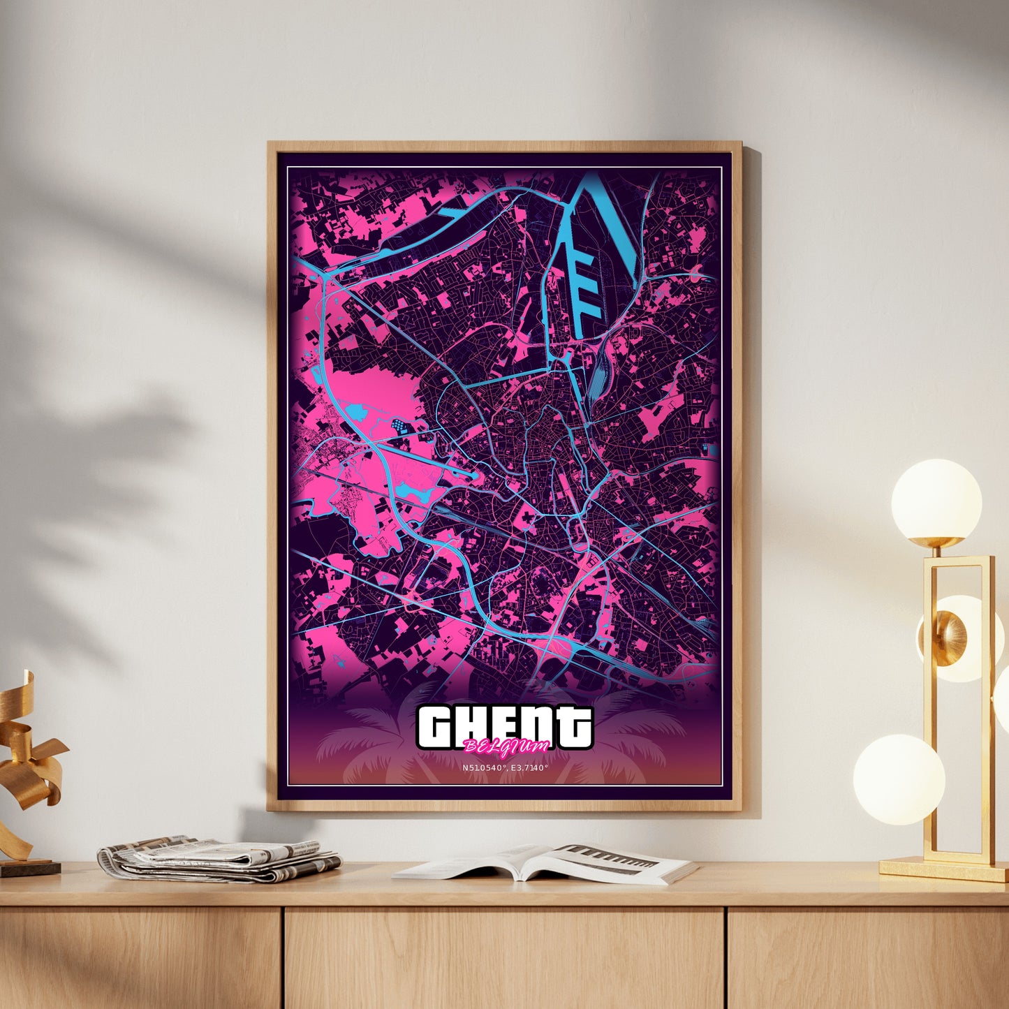 Ghent GTA Map Poster
