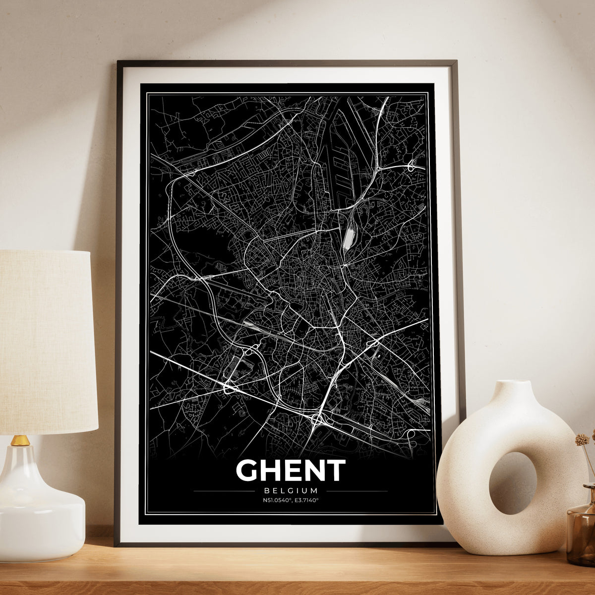 Ghent Modern Map Poster