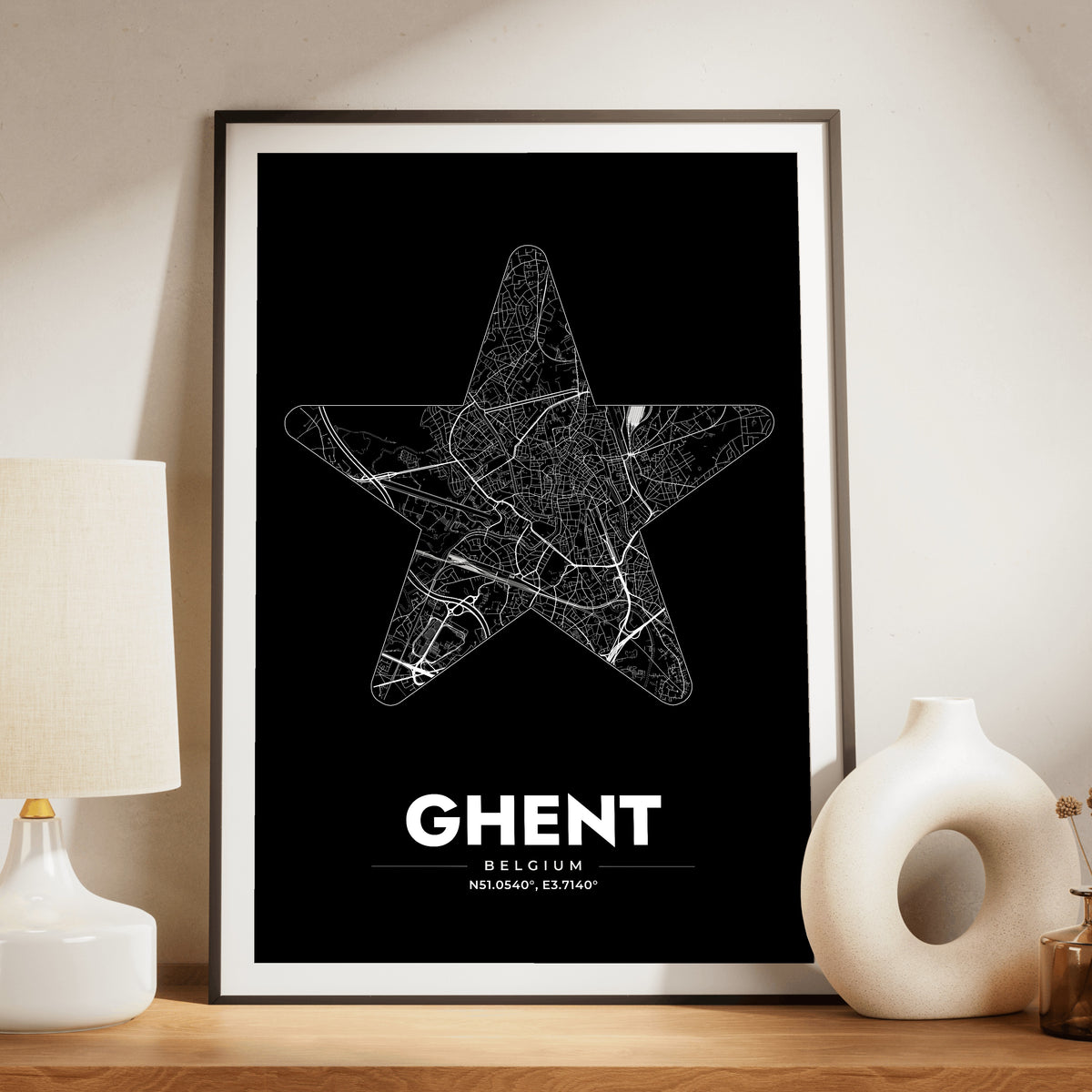 Ghent Star Map Poster