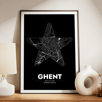 Ghent Star Map Poster